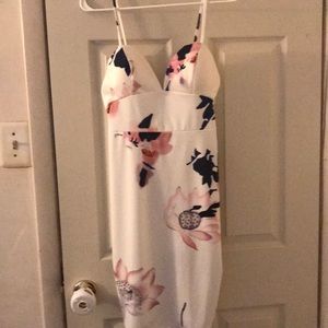 floral mid length dress.